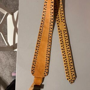 Free People Studded Leather Belt with Adjustable Holes